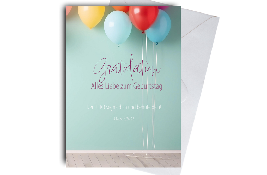Faltkarte Geburtstag Luftballons