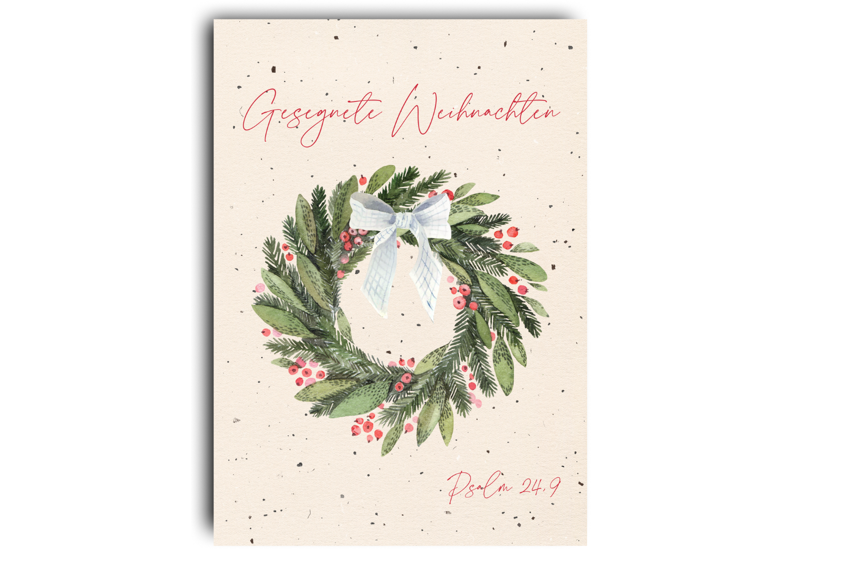 Postkarte Weihnachten Kranz