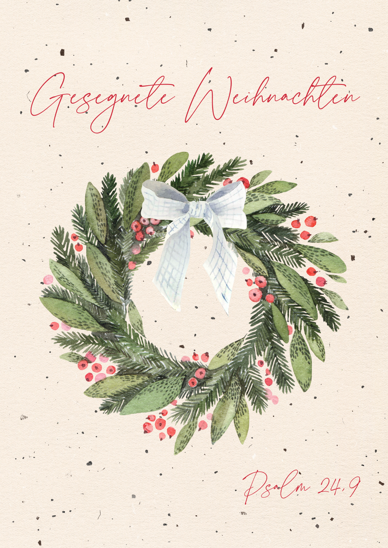 Postkarte Weihnachten Kranz