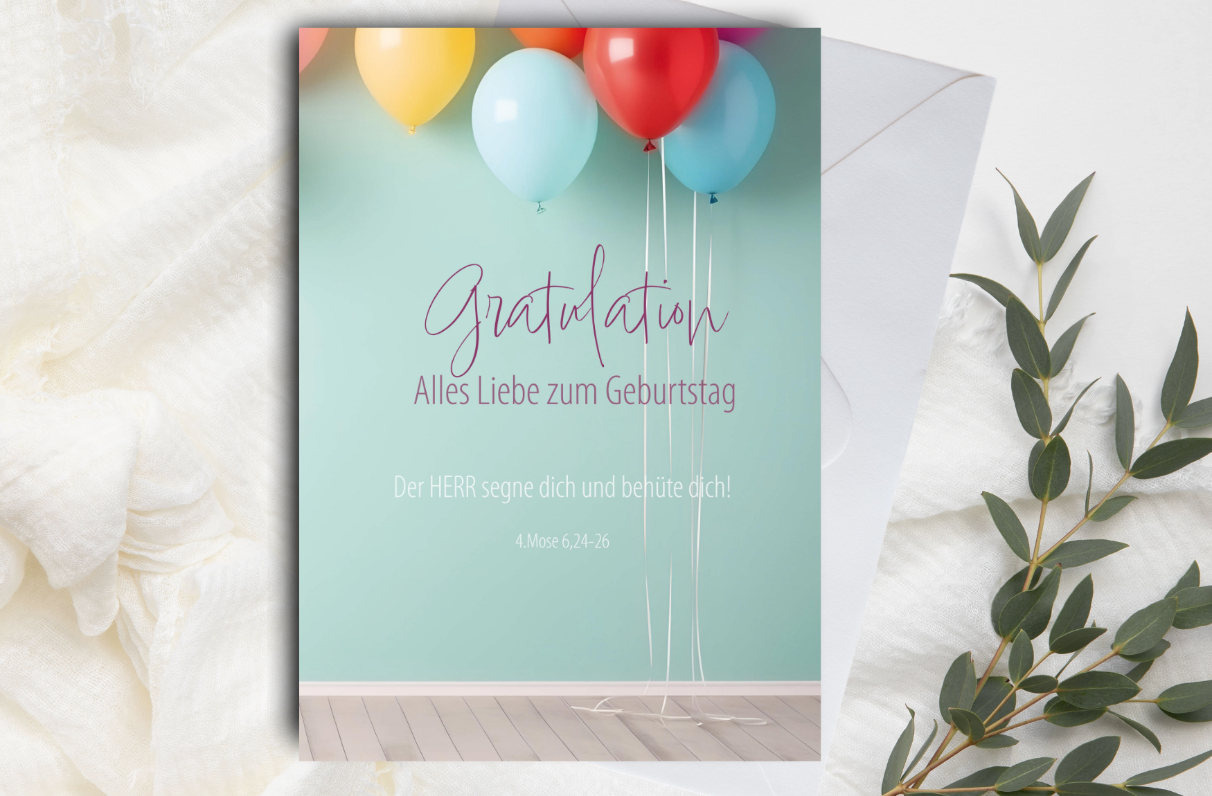 Faltkarte Geburtstag Luftballons