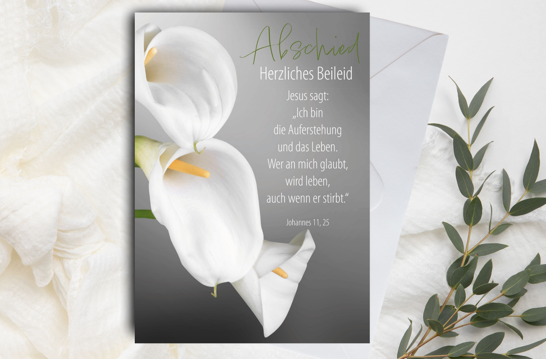 Faltkarte Trauer Calla