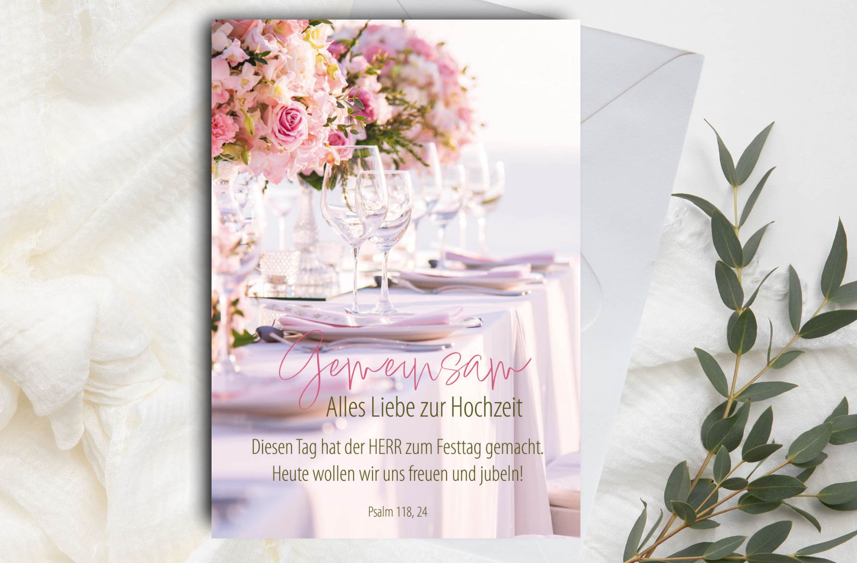 Faltkarte Gemeinsam Alles Liebe zur Hochzeit