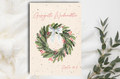 Postkarte Weihnachten Kranz
