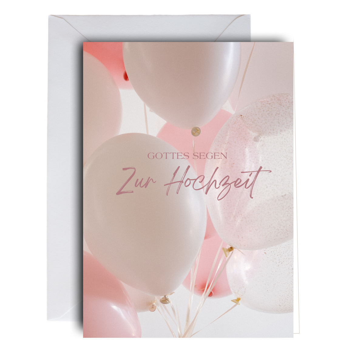 Faltkarte Hochzeit "Luftballons"