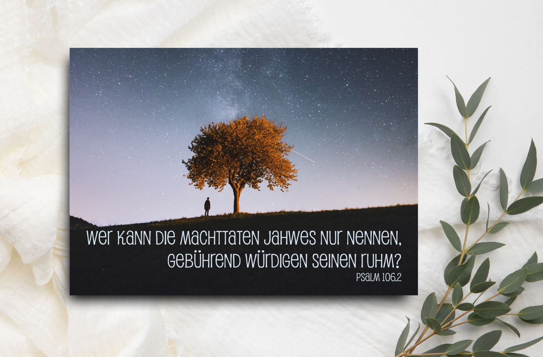 Postkarte Wer kann die Machttaten Jahwes