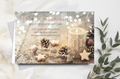 Faltkarte Weihnachten "Kerze Beige"
