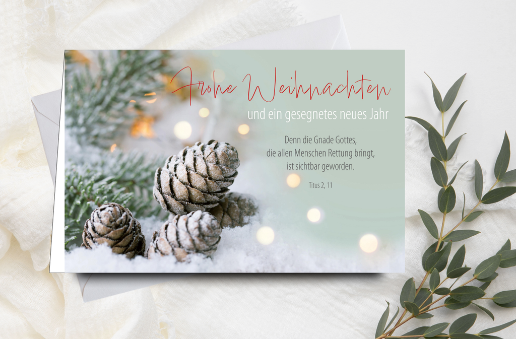 Faltkarte Weihnachten Tannenzapfen