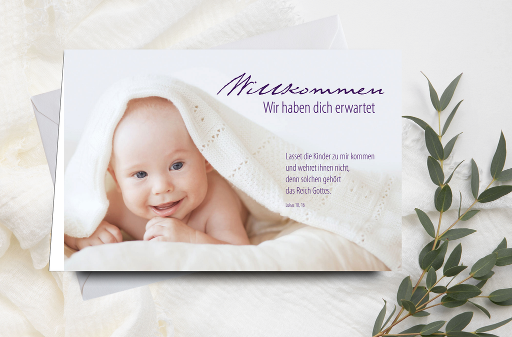 Faltkarte Willkommen - Geburt