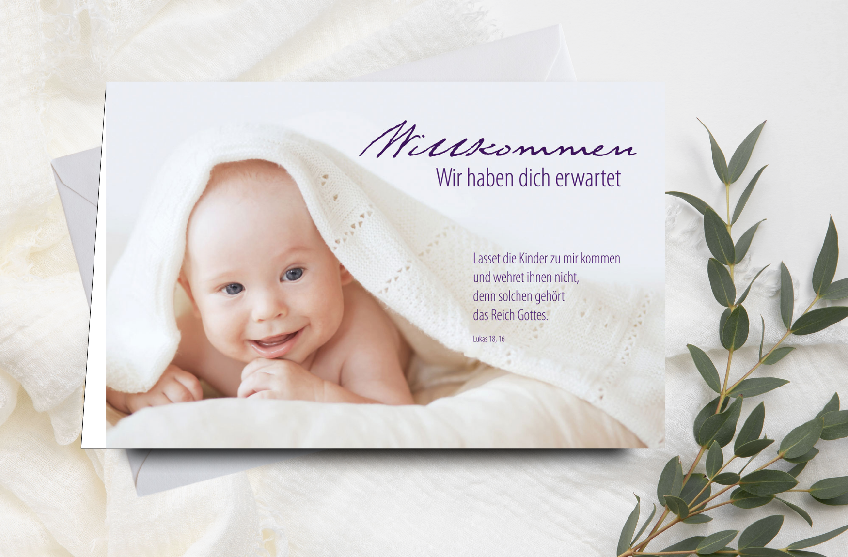 Faltkarte Willkommen - Geburt