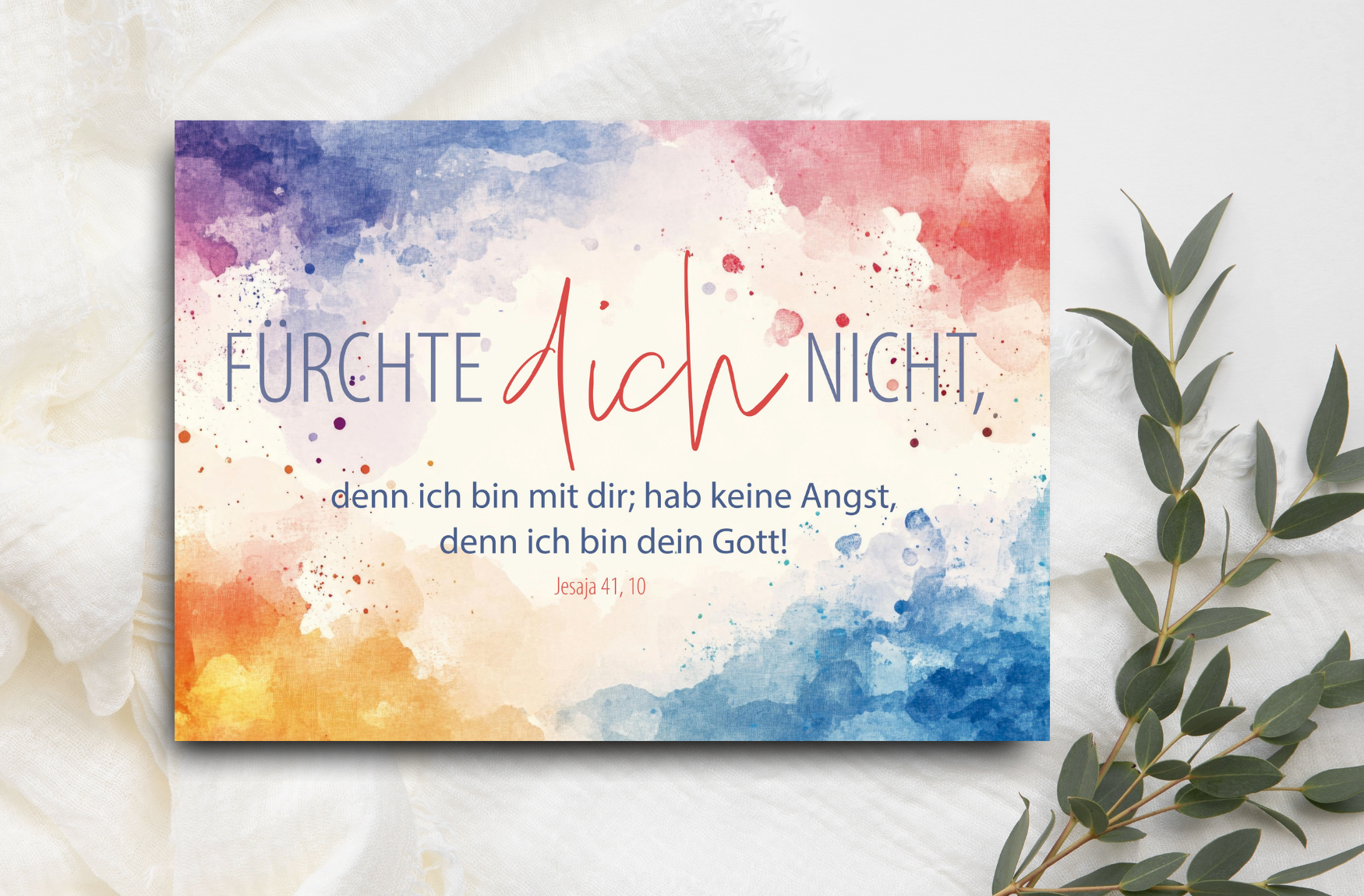 Postkarten Set Jahreslosung 2027 Bunte Farben 10 Stück